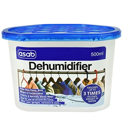Image of ASAB Desiccant Dehumidifier for Home Wardrobe Moisture Absorber Damp Trap with Crystals Portable Humidity Catcher Anti Mould Wet Remover (1 Pack)