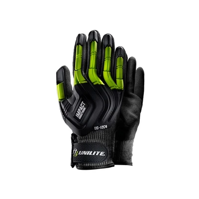Image of Unilite UG I2C4 M Size (8) Medium Heavy Duty Cut D Impact Safety Work Gloves High A4 Resistance Full Dorsal Protection