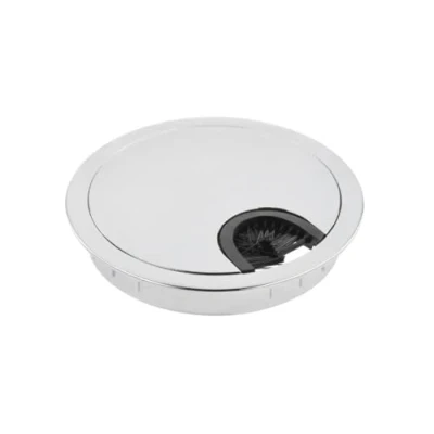 Image of 80MM METAL DESK CABLE TIDY OUTLET GROMMET INSERT (Chrome) (1 x)