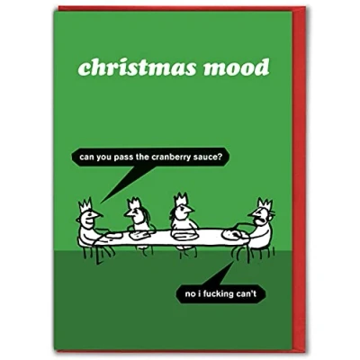 Image of Modern Toss Official Funny Christmas Cards &#039;Cranberry Sauce&#039; Hilarious Xmas for Friends Mates Him Her Men Women Mum Dad Sold by Brainbox Candy