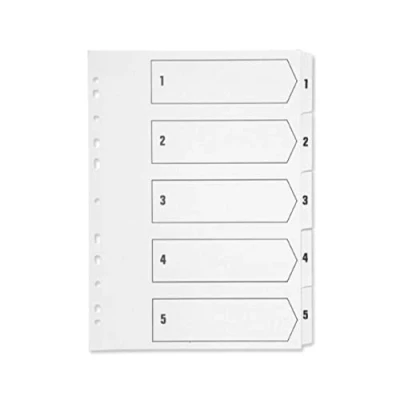 Image of Q Connect 1 5 Index Multi Punched Reinforced Board Clear Tab A4 White KF01527