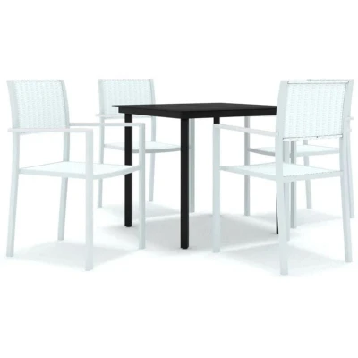 Image of vidaXL 5 Piece Garden Dining Set White