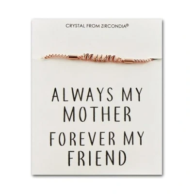 Image of Philip Jones Rose Gold Plated Mum Quote Bracelet Created with Zircondia® Crystals