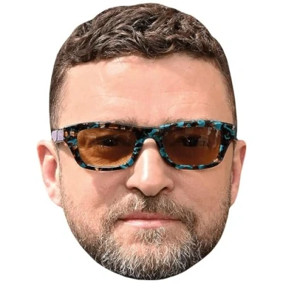 Image of Justin Timberlake (Sunglasses) Celebrity Mask, Flat Card Face, Fancy Dress Mask