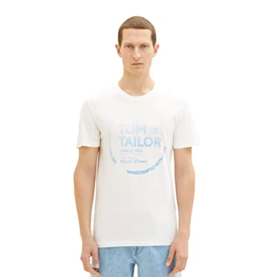Image of TOM TAILOR Men&#039;s T Shirt 1036952, 10332 Off White, L