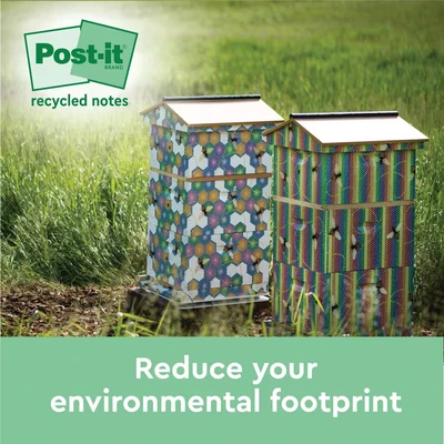Image of Post it Notes Recycled Tower 76x76mm Canary Yellow (Pack of 16)