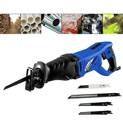 Image of Pruning Reciprocating Recip Sabre Saw Electric 230V Variable Speed Corded 4 Free Blades Hand Held Wood Metal Cutting Tool