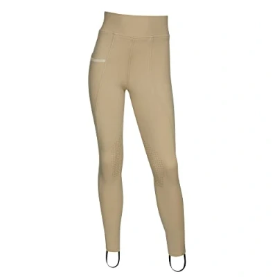 Image of LeMieux Pull On Jodhpurs for Girls &amp; Young Riders Equestrian Riding Tights Full Seat Youth Horseback Gear (Beige / 3 4 Years)