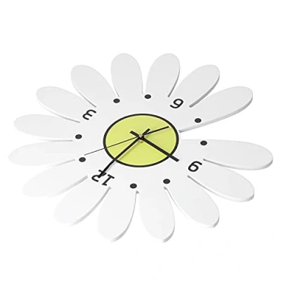 Image of Daisy Wall Clock, Simple Perforated Clock Fashional for Living Room Bedroom Art Studio