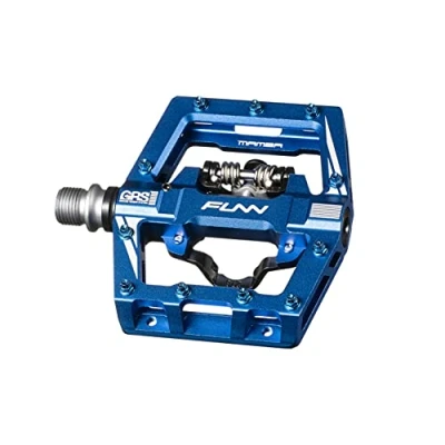 Image of Funn Mamba S MTB Clipless Pedals, Single Sided Clip Mountain Bike Compatible with SPD Cleats, 9/16 Inch CrMo Axle Bicycle Pedals for MTB/BMX/Gravel Cycling (Blue)