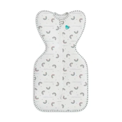 Image of Love To Dream Swaddle Up, 6 8.5 kg, Rainbow Dream, Snug Fit, Supports Healthy Sleep, 1.0 Tog Ideal for 20 24C Temperatures, Machine Washable Cotton &amp; Double Zip Easy Nappy Changes