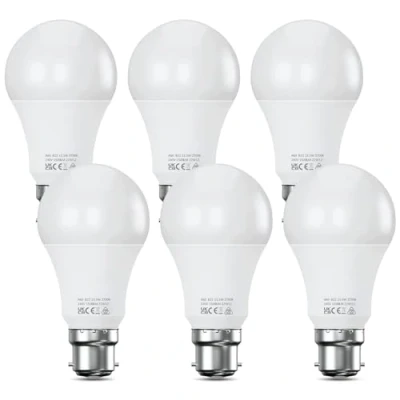 Image of Bayonet Light Bulb 100W Equivalent, Energy Saving B22 LED Bulbs, Warm White 2700K, 13.5W 1500 Lumens Bulb, Non Dimmable, Super Bright BC GLS 6 Pack