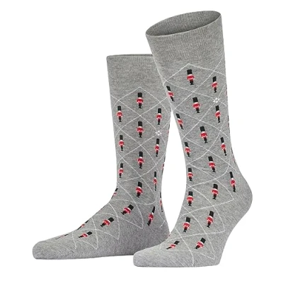 Image of Burlington Men&#039;s Guard M SO Cotton Patterned 1 Pair Socks, Grey (Light 3400), 6.5 11