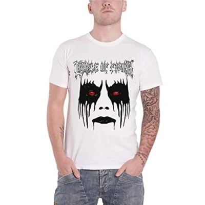 Image of Cradle of Filth T Shirt Dani Make Up Band Logo Official Unisex White XL