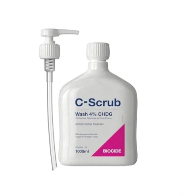 Image of C Scrub Wash Chlorhexidine 4% w/v 1000ml Anti Microbial Hand, Skin Cleanser Pump Dispenser Antibacterial