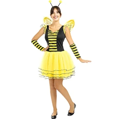 Image of Funidelia Bee Costume for woman Animals, Insects, Bug, Bees Costumes adults, accessory fancy dress &amp; props Halloween, carnival parties Size L Yellow