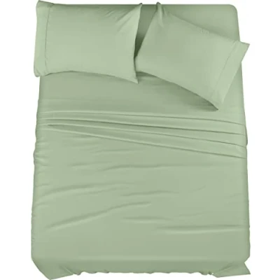 Image of Utopia Bedding Queen Bed Sheets Set 4 Piece Brushed Microfiber Shrinkage and Fade Resistant Easy Care (Queen, Sage)