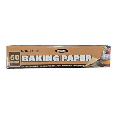 Image of Non Stick Baking Parchment Paper with Cutterbox Oven Safe Premium Quality Greaseproof Bakery 300mm x 50m