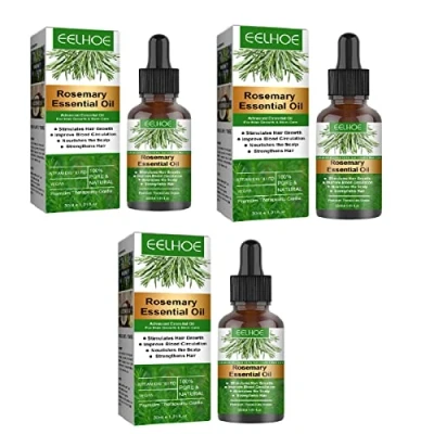 Image of Hair Growth Oil, 3pcs Rosemary Essential Oil for Growth, 30ml Serums Nourishment Scalp &amp; Stimulates Care Men Women