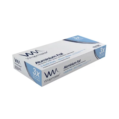 Image of Wrapmaster 24C55 Aluminium Foil Rolls, 45 cm x 90 m (Pack of 3)