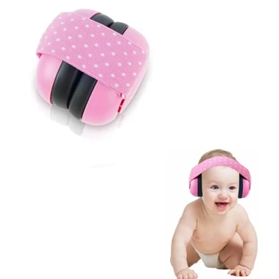 Image of Infant Ear Defenders, Newborn Sound Cancelling Headphones, Adjustable Hearing Protection Safety Earmuffs, Baby Folding Noise Reduction Protectors For 0 3 Kids Children Sleeping Airplane (Blue)
