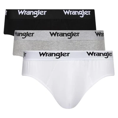 Image of WRANGLER Men&#039;s Boxers briefs in Black/White/Grey Super Soft Touch Organic Cotton Trunks and Stretchy Elasticated Waistband Comfortable &amp; Stretchable Multipack of 3