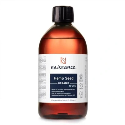 Image of Naissance Organic Cold Pressed Virgin Hemp Seed Oil (no. 206) 450ml Certified Organic, Vegan, Unrefined. Rich in Omega 3, 6 and 9