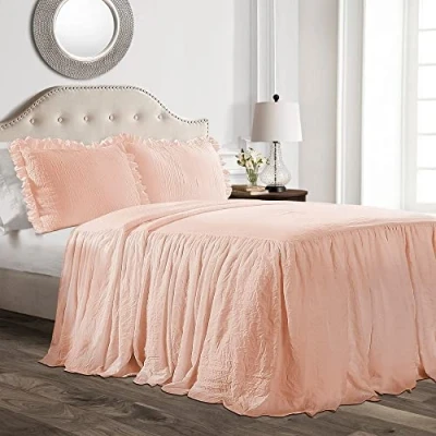 Image of Lush Decor Ruffle Skirt Bedspread, Polyester, Blush, Full