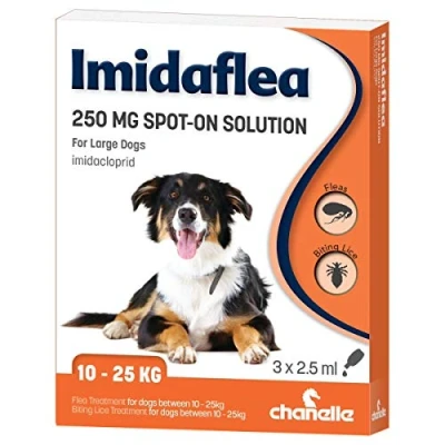 Image of ImidaFLEA Spot On Flea Treatment for Large Dogs 250mg 3 Pipettes