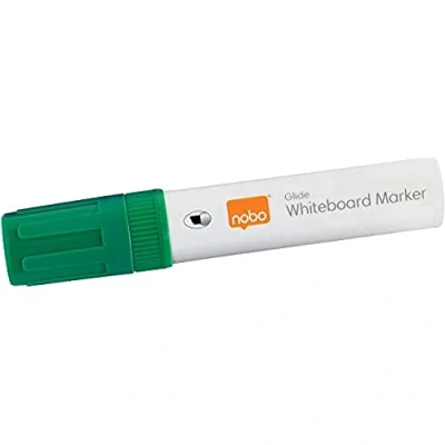 Image of Nobo Glide Drywipe Whiteboard Pens, 10 mm Large Chisel Tip, Pack of 4, 1915391, Coloured