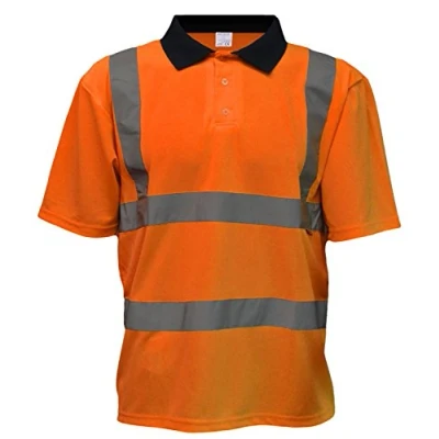 Image of Mens EN471 Hi Vis Viz Visibility Polo Shirt Yellow Orange T S M L XL XXL 3XL 4XL (S, Orange)