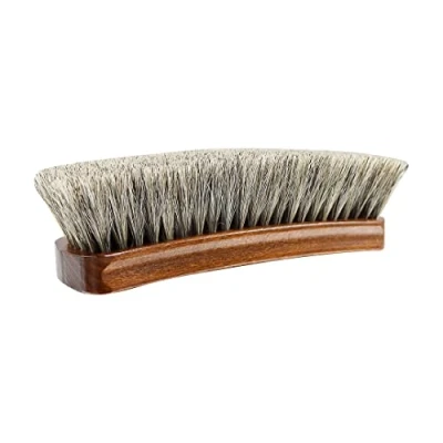 Image of Birch Premium Quality Shoe Brush, 100% Horsehair, Shine Buff Polish Leather Shoes &amp; Footwear [Medium, 150mm x 50mm 17mm] (Natural Horse Hair)