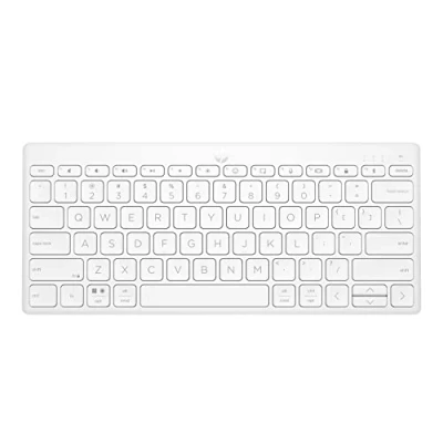 Image of HP 350 Compact Bluetooth Keyboard, White, Connect up to 3 Devices via 5.2, Multi OS, with SMART Shortcuts, Dictation and Emoji Keys, 2 Years Battery, Made from 60% Recycled Materials