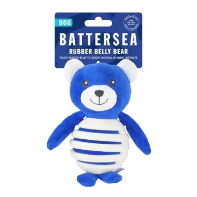 Image of Rosewood Battersea Rubber Belly Bear Dog Toy Multi Texture, Durable Chew &amp; Play for Dogs, 15cm x 21cm, Interactive and Engaging, Breeds