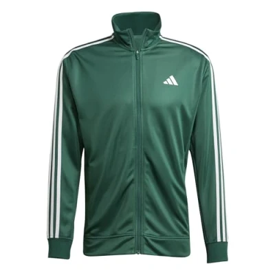 Image of adidas Men&#039;s Train Essentials 3 Stripes Training Hooded Track Top, collegiate green, S