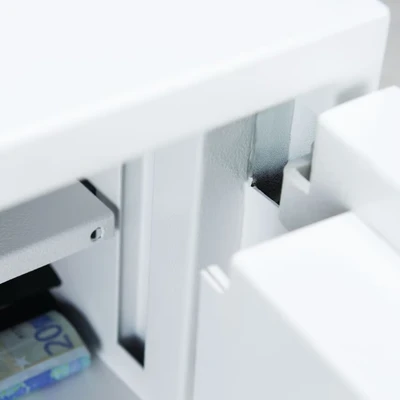 Image of Phoenix Safe Company SS1181K Fortress UK Police Approved Twin Locking Bolts Key White Paint Finish 7 Litre Capacity 15kg