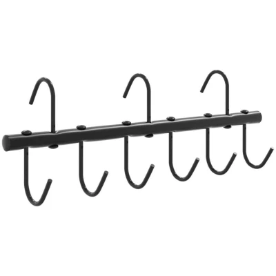 Image of vidaXL Black Steel Bridle Hanger with 9 Adjustable Swivel Hooks Horse Tack Rack for Stable/Garage/Organizer