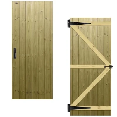 Image of Tognue &amp; Groove Interlocking Semi Braced Flat Top Pedestrian Side Garden Gate Height: 6ft (180cm) x Width: 75 cm Supplied with the Suffolk Latch Hinge Pack and Bolt