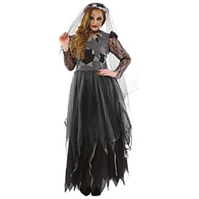 Image of Fun Shack Adults Halloween Costumes Women, Corpse Bride Costume Dead Zombie Women Medium