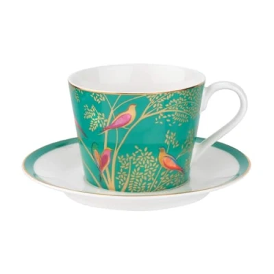 Image of Sara Miller Chelsea Collection Green Tea Cup &amp; Saucer