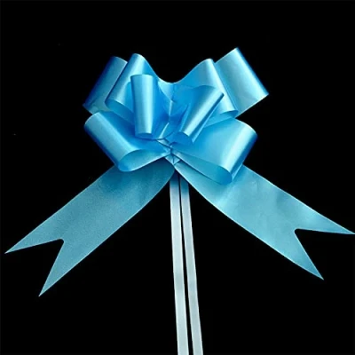 Image of SHATCHI Large 30mm/3cm Ribbon Pull Bows for Party Wall, Gift Wraps, Christmas Trees, Wedding, Birthday Hampers Decoration Florist, Light Blue, 60pcs