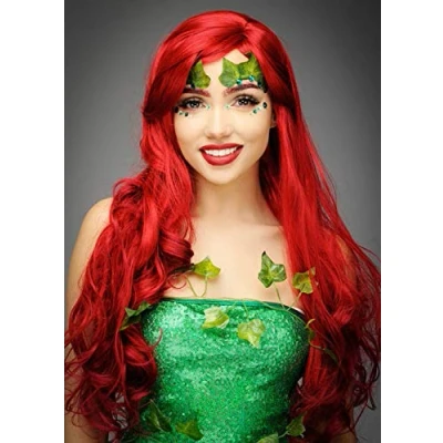 Image of Magic Box Womens Long Red Wavy Poison Ivy Style Wig