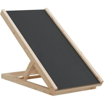 Image of vidaXL Dog Ramp Grey 70x35 cm Solid Wood Fir