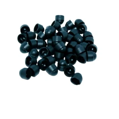 Image of M8 13mm Hexagon 100 PCS Black Plastic Dome Hex Head Bolt Nut Protection Caps Cover