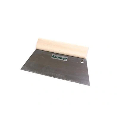 Image of Barnwell 250mm 25cm A1 V Notched Adhesive Blade Spreader Wooden Handle