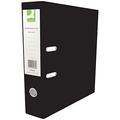 Image of Q Connect 70mm Lever Arch File Polypropylene A4 Black (10 Pack)