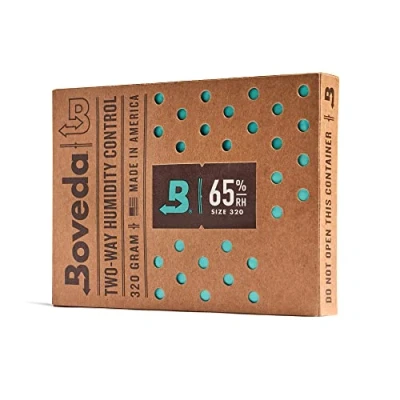 Image of Boveda 65% Two Way Humidity Control Pack For Aging &amp; Long Term Storage in Large Plastic Wood Boxes Size 320 Single Moisture Absorber Humidifier Individually Wrapped Hydration Packet