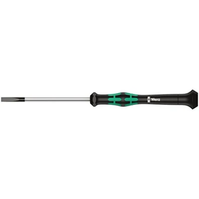 Image of Wera 05030107001 0.8 x 4 80 mm &quot;Kraftform 1578A&quot; Micro Screwdriver for Slotted Screws Silver