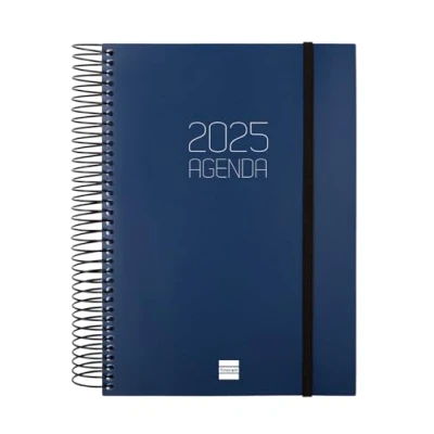 Image of Finocam Opaque Spiral Diary 2025 1 Page per Day January December (12 Months) Italian Blue