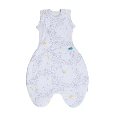 Image of PurFlo Swaddle to Sleep Bag All Season 2.5 tog Sleeping 0 4 Months Breathable Newborn Baby That Grows With Your Arms In or Out Hip Healthy Stargazer White